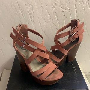 G By Guess Blush platform heels